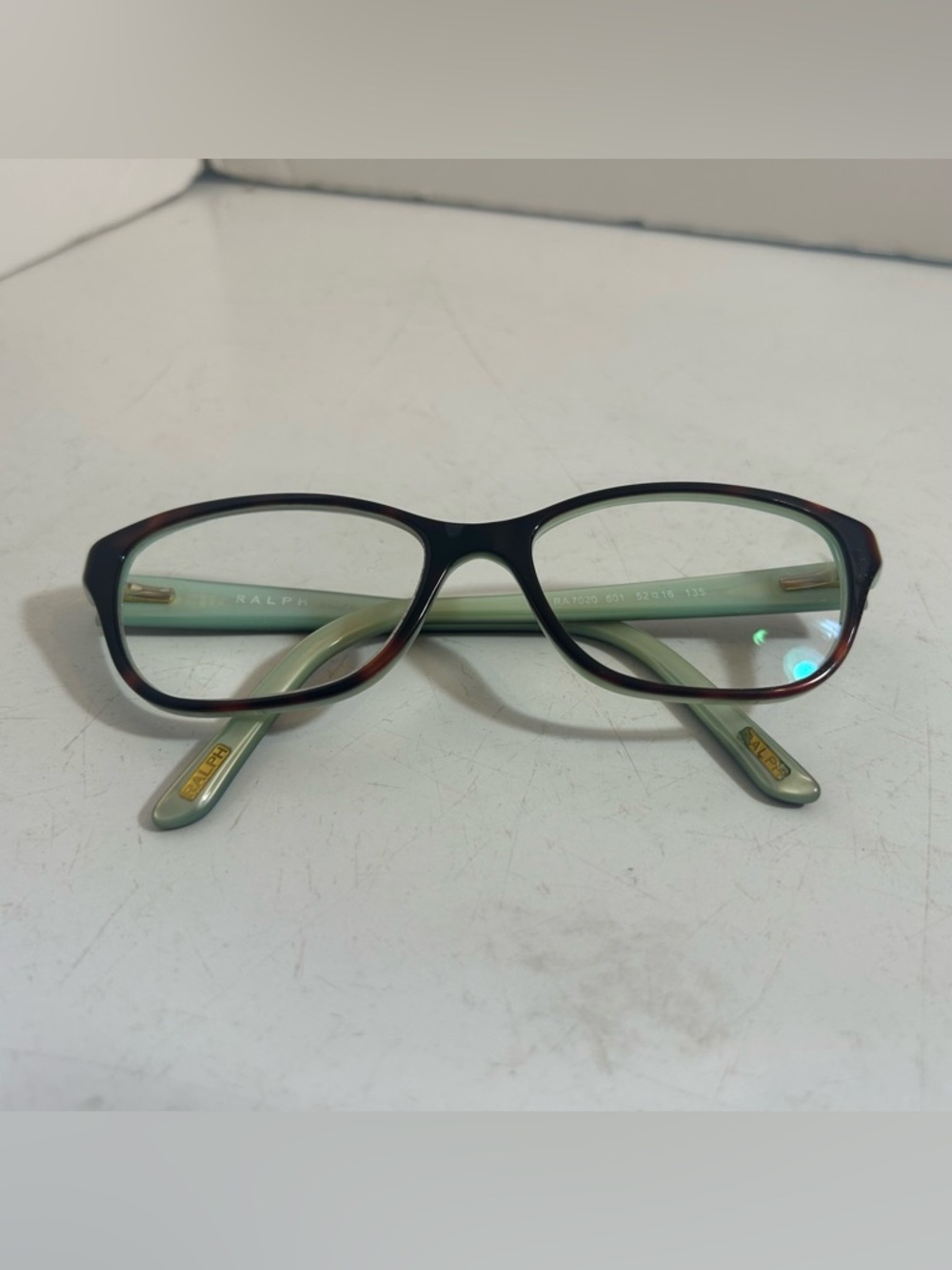 3/$30 Ralph Lauren‎ green and tortoise shell cat eye frame glasses